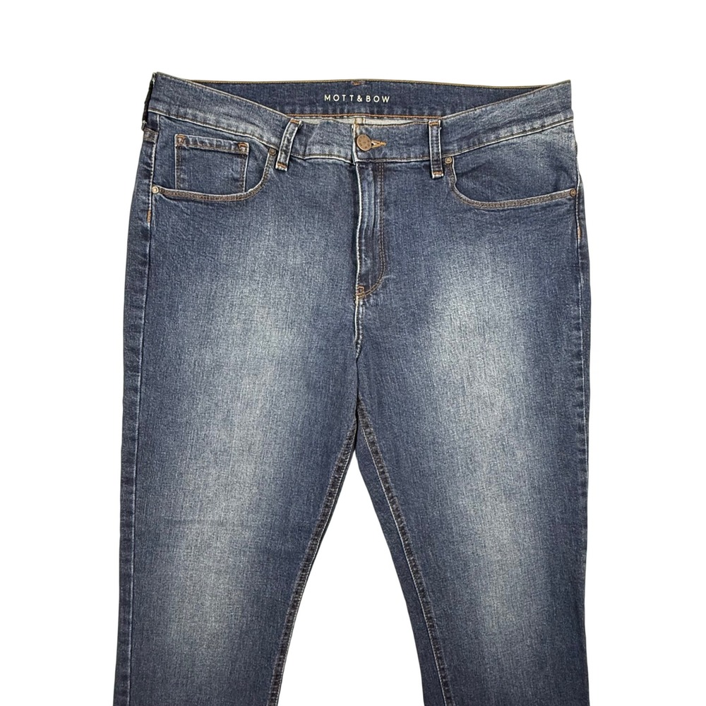 Mott & Bow Womens Boyfriend Jeans Medium Wash Blue Denim W32 L30 SBOY-RIdg-21mo